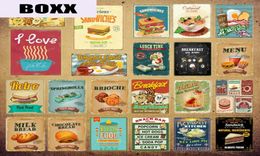 Retro Fast Food Breakfast Lunch Poster Home Kitchen Decor Sandwich Milk Bread Wall Art Painting Vintage Metal Tin Signs YI1928841752