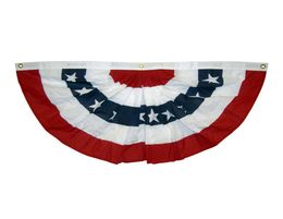 15x3 ft printed stripes stars USA Pleated Fan bunting flag Half Banner for july 4th independence day decoration3415704