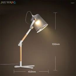 Table Lamps Nordic Modern Minimalist Wood/ Iron Long Arm Led Desk Light For Living Room Office Bedside Reading Lighting Fixtures