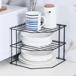 Kitchen Storage Black/White Seasoning Corner Shelving Removable Non Punching Sink Rack Iron 3 Layer Drain Organization