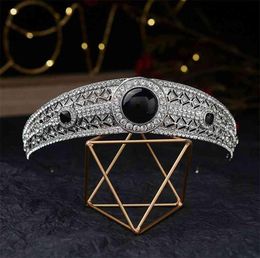 Gorgeous Black Crown Tiara de Noiva Meghan Markle Wedding Hair Accessories Women Jewellery Bridal and Tiaras 2107075058412