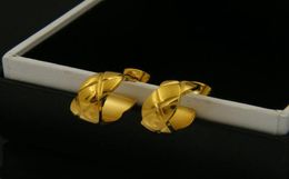18K gold stainless steel C shape stud earrings for women girls luxury brand designer earring ear rings jewelry5915075
