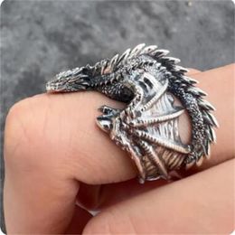 Dragon Rings Gothic Punk Style Pterosaur Wings Opening Adjustable Rings Vintage Jewellery Accessories Gifts AB262