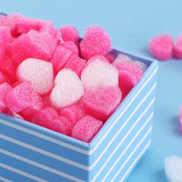 3Pcs Gift Wrap 50pcs/bag Gift Box Fluffy Slime Filler Sludge Clay Pink Heart Love Beads Foam Strip Slime DIY Wedding Favours Flower Box Filler