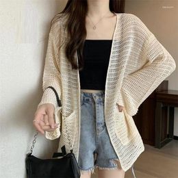 Women's Knits Summer Sunscreen Coat Korean Fashion Women Cardigan Ladies Loose Shawl Outerwear Female Knitted Sweater Cardigans