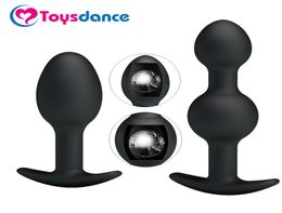 Toysdance Adult Pleasure Anal Beads Sensual Sex Toys Black Silicone Butt Plug Sex Products For Couple Anus Muscles Trainer Y2004096678608