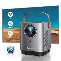 Projectors TOPTRO TR23 Portable 5G WIFI Bluetooth Projector 9500 lumens 1080P supports home Theatre outdoor projector dust prevention J240509