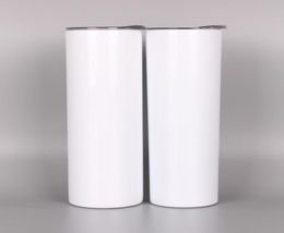 20oz mug Sublimation Skinny Tumblers Blank Stainless Steel Tumbler DIY Straight Cups Vacuum Insulated 600ml with metal straw6003348