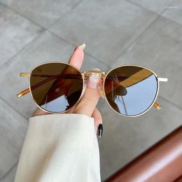 Sunglasses Round Shape Women Vintage Retro Style Alloy Matal Man Korean Fashion Sun Glasses