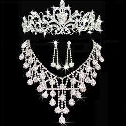 Tiaras gold Tiaras Crowns Wedding Hair Jewellery neceklace earring Cheap Wholesale Fashion Girls Evening Prom Party Dresses Accessories 227P