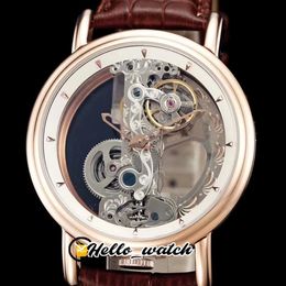 Special Offer Watches Golden Bridge B113 0395 Automatic Transparent Mens Watch Rose Gold Case White Inner Leather Hello Watch 311i