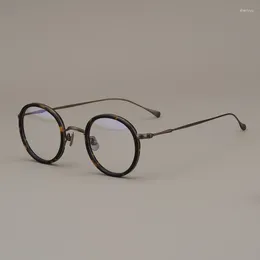 Sunglasses Frames Japanese Quality Pure Titanium Round Glasses Frame For Men Women Optical Myopia Reading Prescription Lens Handmade