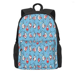 Backpack Shy Shrimp Pattern Backpacks Men's Bags For Women Harajuku Cute