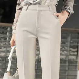 Women's Pants Suit Harem Pant Women Office Work High Waist Baggy Pantalones Casual Fashion Ankle-Length Trousers Lady Spring L268