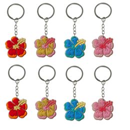 Key Rings Fluorescent Pentapetal Flower Keychain Chain For Party Favours Gift Goodie Bag Stuffers Supplies Keyring Classroom School Day Otfdl