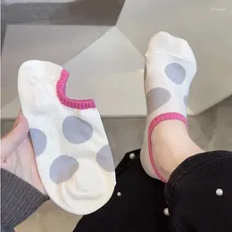 Women Socks Women's Korea Summer Simple Dot Silicone Non-slip Invisible Boat Pure Cotton For Loafers