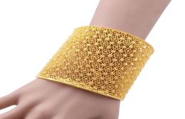 Luxury Barcelet 24K Gold Color Dubai African India Bangle Size For Women Bridal Wedding Jewelry Party Gifts1197212