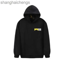 Trend High Quality Rhuder Hoodies Designer Fashion Brand Letter Printed Hip Hop Couple Loose Casual Velvet Hooded Sweater with Logo