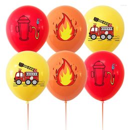 Party Decoration 10pcs Firefighting Theme Balloons 12inch Latex Firefighter Boy Kids Birthday Baby Shower