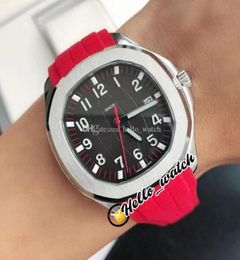 GDF 40mm 5167R 5167R 5167 Sport Watches Miyota 8215 Automatic Mens Watch BlackGray Textured Dial Steel Case Red Rubber Strap Wris6863162