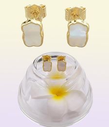 Gold And MotherOfPearl Xxs Bear Earrings Stud 925 Sterling Fits European Jewellery Style Gift Andy Jewel 81278303032096199192766