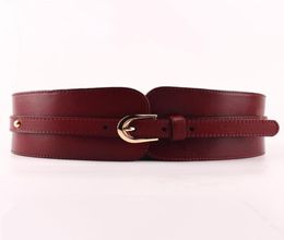 100 Cowskin Wide Belt For Women High Quality Ceinture Femme Elastic Waistband Female Vintage Genuine Leather Belt Buckles T2005116314032