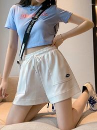 Women's Shorts 2024 Cool High Waist Summer Sport Women Black Korean Fashion Loose Wide Leg Short Casual M-XXL Chic Female White