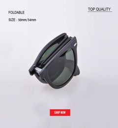 New top quality 54mm vintage square Foldable Sunglasses Men Women Retro Vintage SunGlasses Driving designer Folding uv400 4105 50m5838363