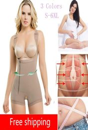 Full Body Shaper Fajas Colombianas Women Seamless Thigh Slimmer Open Bust Shapewear Firm Tummy Control Bodysuit7724387