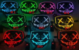 Halloween Mask LED Light Up Funny Masks The Purge Election Year Great Festival Cosplay Costume Supplies Party Mask RRA43312205501