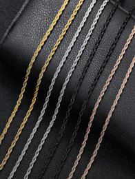 Mens Gold Chains Necklaces Stainless Steel Chain Titanium Steel Black Silver Hip Hop Necklace Jewellery 3mm2529758