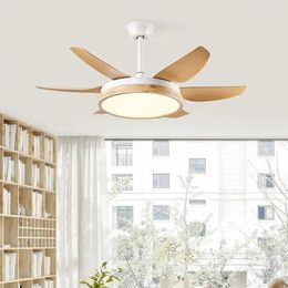 Modern Nordic 52Inch Ceiling Fans Lights With Clouds Lampshade ABS 6-Blades Remote Control Home Bedroom Living Room Fan Lamps