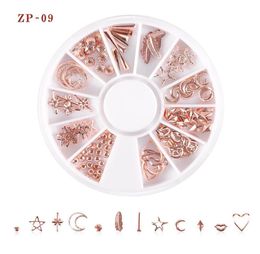 Fashion 3D Rivet Nail Rhinestones Stones Mixed Colorful DIY Design Decals with Nail Curved Tweezer Crystals Art Decorations7506093