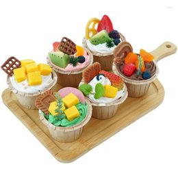 Decorative Flowers Artificial Cupcakes Fake Cream Cup Cake Mold Fruits Dessert Decorating For Showcase Pography Props Decoration