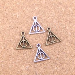 300pcs Antique Silver Bronze Plated deathly hallows Charms Pendant DIY Necklace Bracelet Bangle Findings 1312mm4391683