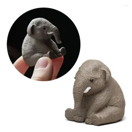 Tea Pets Handmades Sittings Elephant Ornament Small Teas Pet Mini Statue For Lover Drop