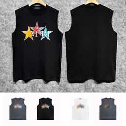 24ss new designer mens tank tops trendy brand fashion sleeveless t shirts summer cotton breathable and cool clothes ZJBAM107 Graffiti Pentagram letter printed vest
