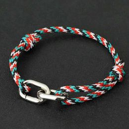 Charm Bracelets Noter Men Ethnic String Bracelet Handmade Weaven Stylish Knot Braslet Hombre Surfing Jewelry Nautical Wrap Braclet Gift For Him Y240510