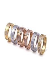 Titanium steel ring lovers Rings Size for Women and Men luxury designer Jewellery NO box7466391