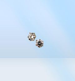 Women men unisex classic CZ diamond 6 prong stud earrings 18k white gold silver wedding love earrings CZ size 3mm 4mm 5mm 6mm 8mm 2845930