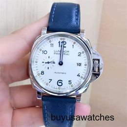 Functional Wrist Watch Panerai LUMINOR Series Mechanical Swiss Watch Calendar Display Men's Watch 42mm Automatic Mechanical White Disc PAM00906