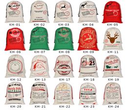 Canvas Christmas Santas Bag s Large Drawstring Candy Claus Bags Xmas Gift Santa Sacks For Festival Decoration3692054