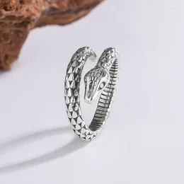 Cluster Rings 925 Sterling Silver Snake Adjustable For Women Luxury Quality Jewellery Gift Female Things With
