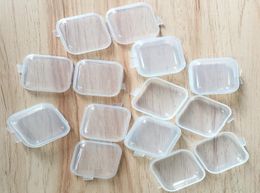 Mini Clear Plastic Small Box Jewelry Earplugs Storage Box Case Container Bead Makeup Clear Organizer Gift5895512