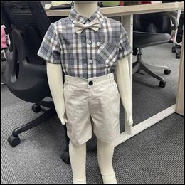 Clothing Sets Biobella Summer Boy Baby Pageant Born Short TShirt Pants Wedding Cosplay Show Children 2024 Suit
