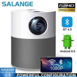 Projectors Salange Mini Projector Full HD 1080P P40 LED Projector 4K Video Bluetooth Beam 5000 lumens Android Smart Home Cinema Projector J240509