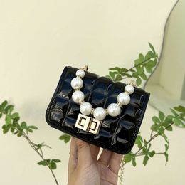 Children's New Fashionable Mini Shoulder Early Summer Western Pearl Chain Jelly Trendy Small Square Bag 78% factory wholesale