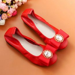Casual Shoes For Women Diamond Bowknot Ballet Flat Women's Large Size Slip On Loafers Footwears Zapatillas Mujer Sneakers