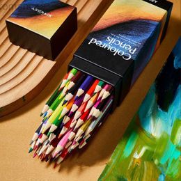 Pencils Color pencils for drawing pencil sets 12/24 wooden lead pencil oil painting sets professional school art supplies d240510