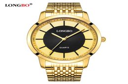 LONGBO Quartz Watch lovers Watches Women Men Couple Analog Watches Steel Wristwatches Fashion Casual Watches Gold 1pcs 802818535082